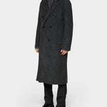 Willy Bonded Wool Coat - Dark Grey Melange - Hugo Sthlm
