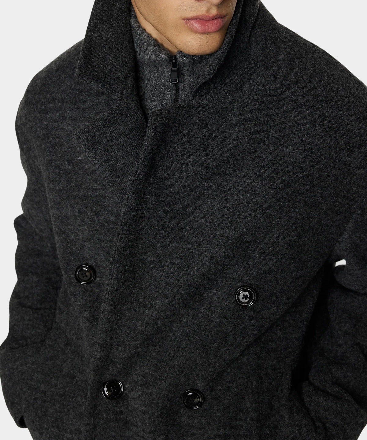 Willy Bonded Wool Coat - Dark Grey Melange - Hugo Sthlm