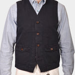 Work Vest Linen St Michel - Navy Blue - Hugo Sthlm
