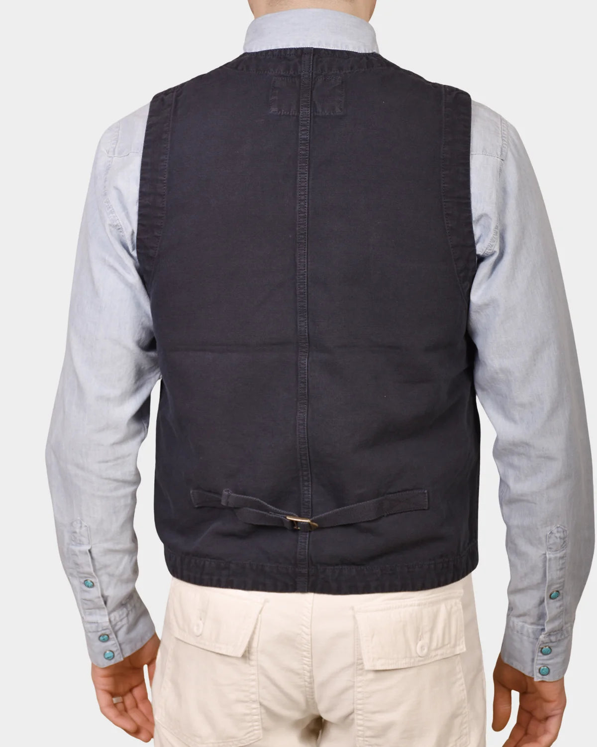 Work Vest Linen St Michel - Navy Blue - Hugo Sthlm