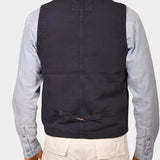 Work Vest Linen St Michel - Navy Blue - Hugo Sthlm