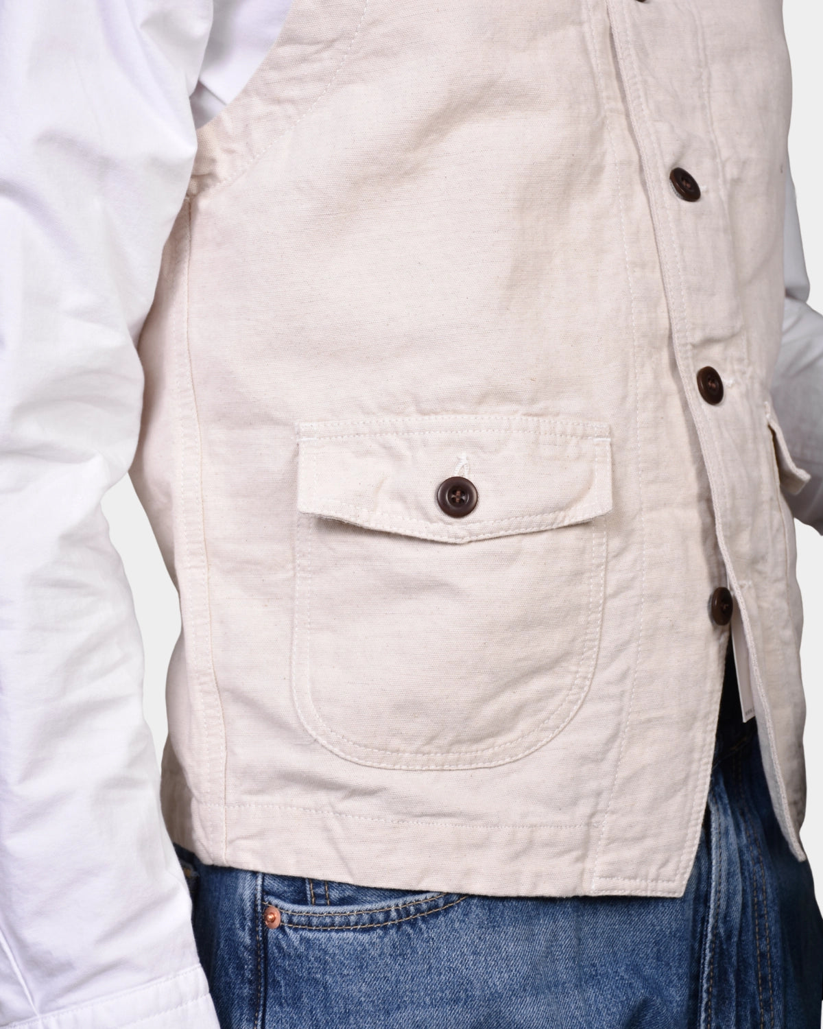 Work Vest Linen St Michel - Ivory - Hugo Sthlm