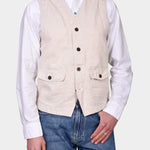 Work Vest Linen St Michel - Ivory - Hugo Sthlm