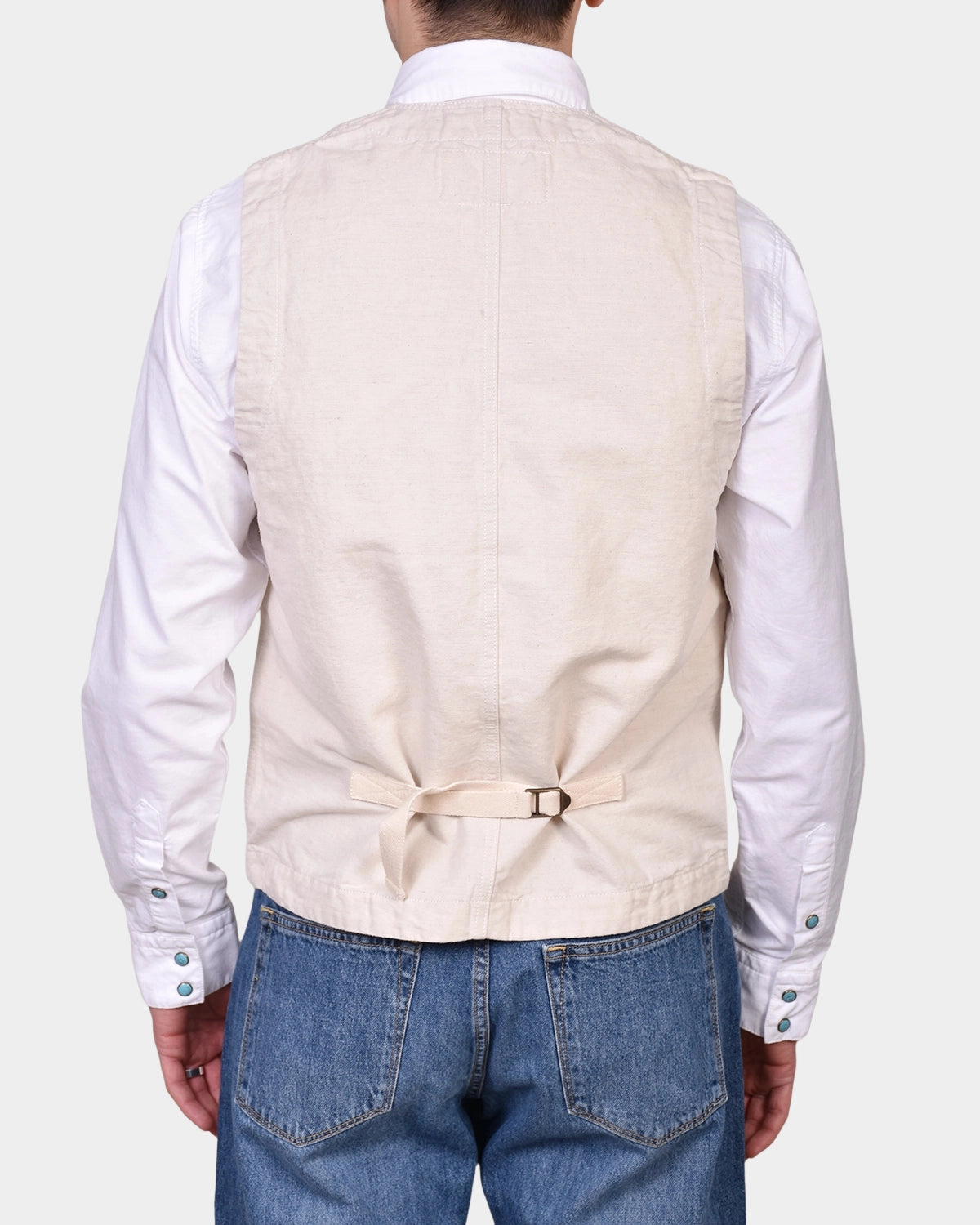 Work Vest Linen St Michel - Ivory - Hugo Sthlm