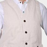 Work Vest Linen St Michel - Ivory - Hugo Sthlm