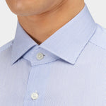 Wrinkle Free Cotton Stripe Shirt - Lt Blue - Hugo Sthlm