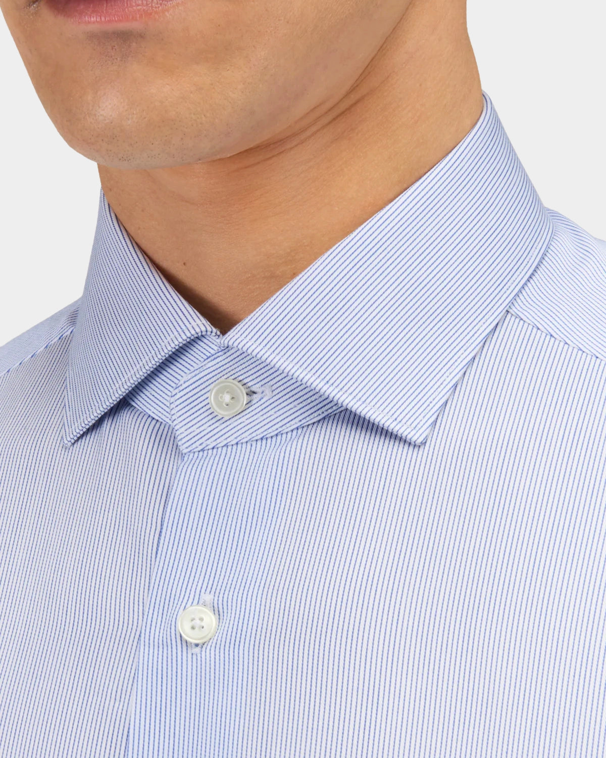 Wrinkle Free Cotton Stripe Shirt - Lt Blue - Hugo Sthlm