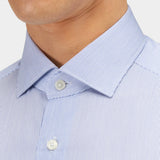Wrinkle Free Cotton Stripe Shirt - Lt Blue - Hugo Sthlm
