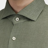 Yarn Dyed Linen Shirt - Green