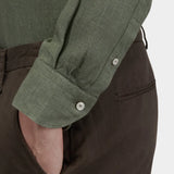 Yarn Dyed Linen Shirt - Green