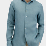 Yarn Dyed Linen Shirt - Blue