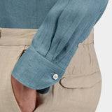 Yarn Dyed Linen Shirt - Blue