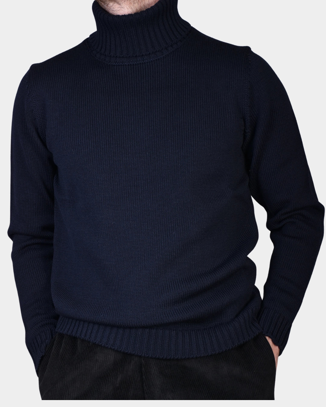 Rollneck 7 GG Merino - Navy - Hugo Sthlm