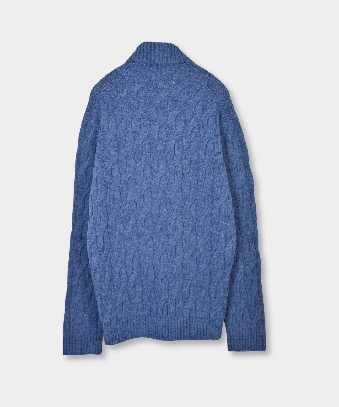 Rollneck Cabel Knite Merino - Blue - Hugo Sthlm