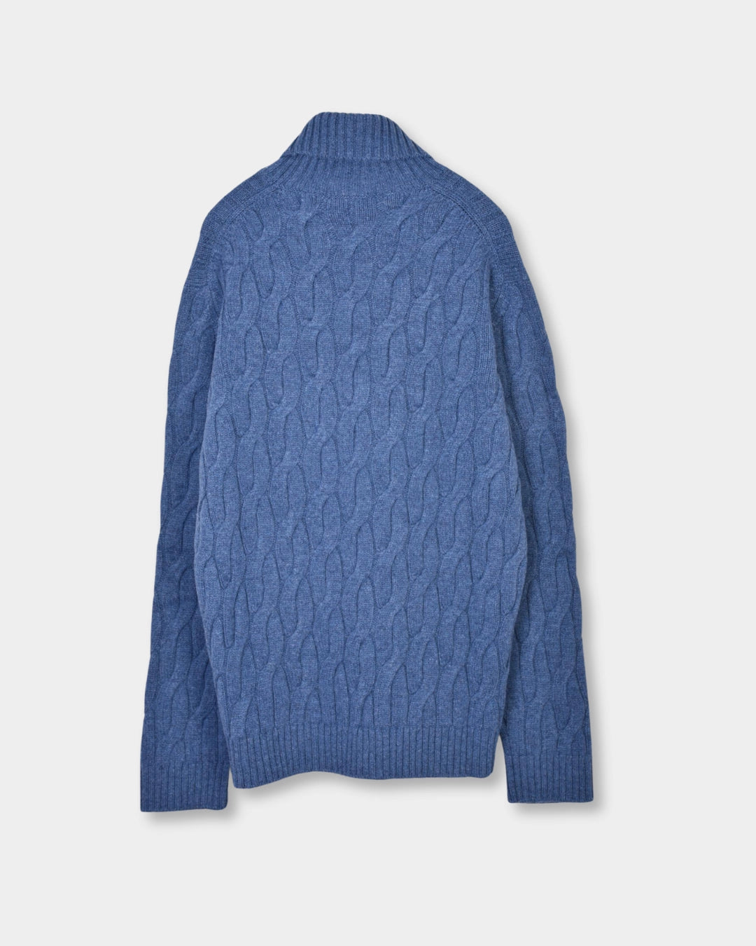 Rollneck Cabel Knite Merino - Blue - Hugo Sthlm