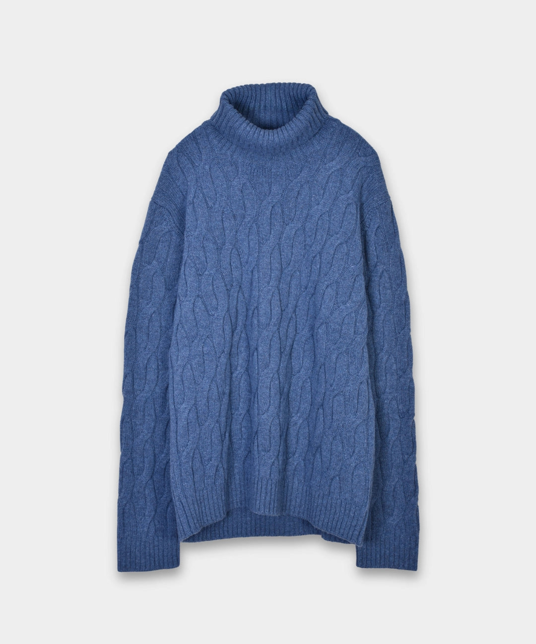 Rollneck Cabel Knite Merino - Blue - Hugo Sthlm