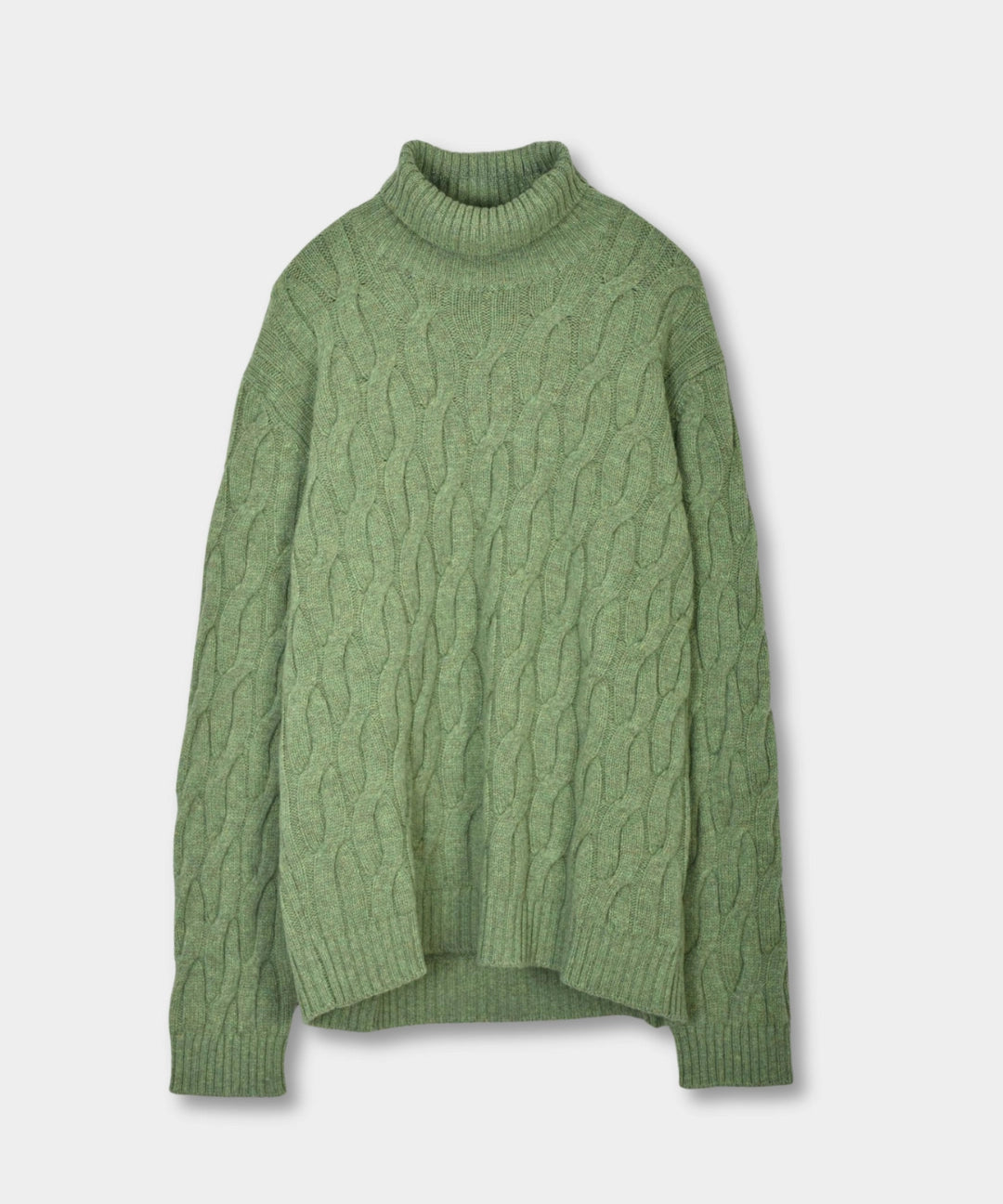 Rollneck Cabel Knite Merino - Green - Hugo Sthlm