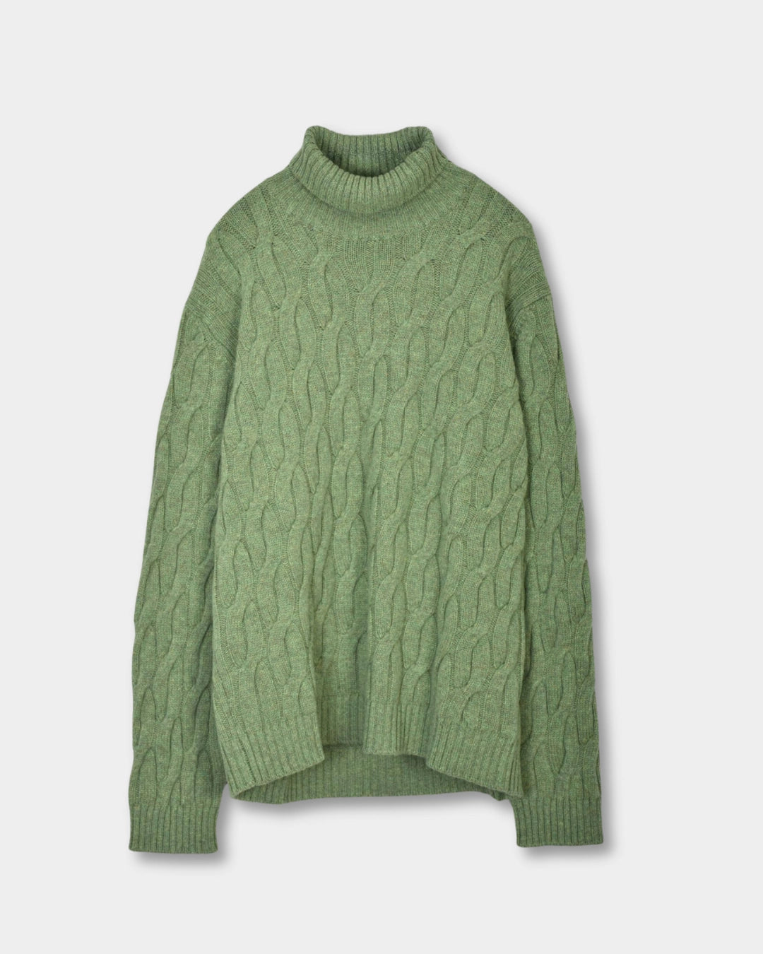 Rollneck Cabel Knite Merino - Green - Hugo Sthlm