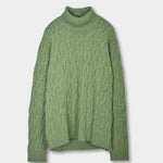 Rollneck Cabel Knite Merino - Green - Hugo Sthlm