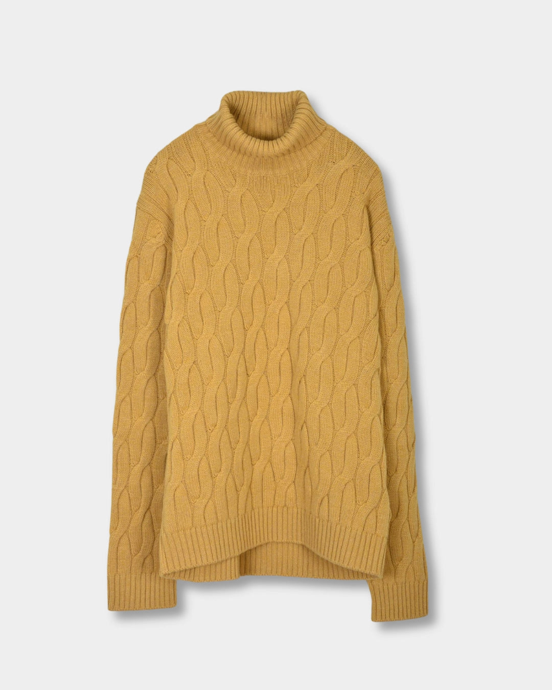 Rollneck Cabel Knite Merino - Yellow - Hugo Sthlm