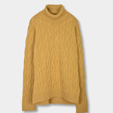 Rollneck Cabel Knite Merino - Yellow - Hugo Sthlm