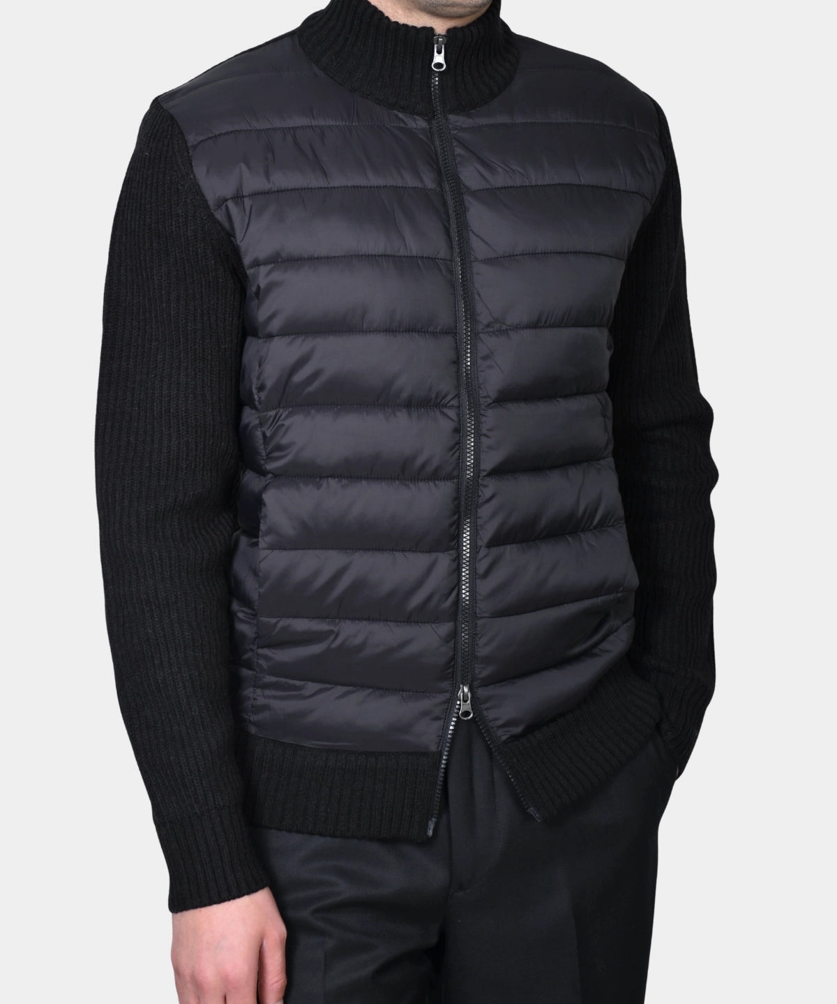 Zip Sweater Wool/Nylon - Black - Hugo Sthlm