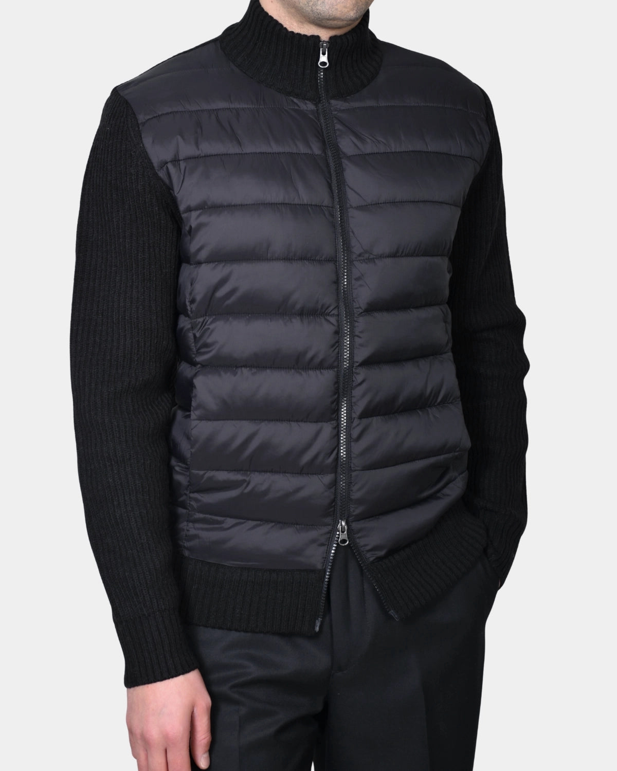 Zip Sweater Wool/Nylon - Black - Hugo Sthlm