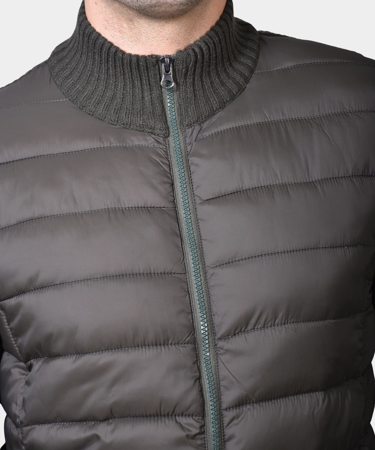 Zip Sweater Wool/Nylon - Dark Army Green - Hugo Sthlm