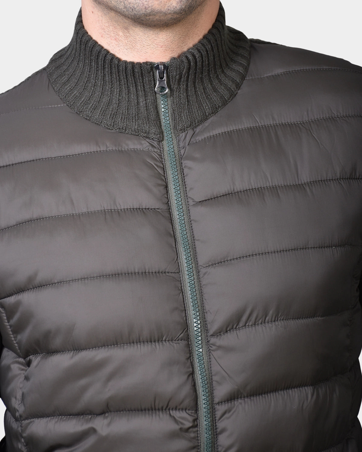 Zip Sweater Wool/Nylon - Dark Army Green - Hugo Sthlm