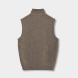 Zip Vest Wool/Nylon - Beige