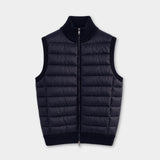 Zip Vest Wool/Nylon - Navy