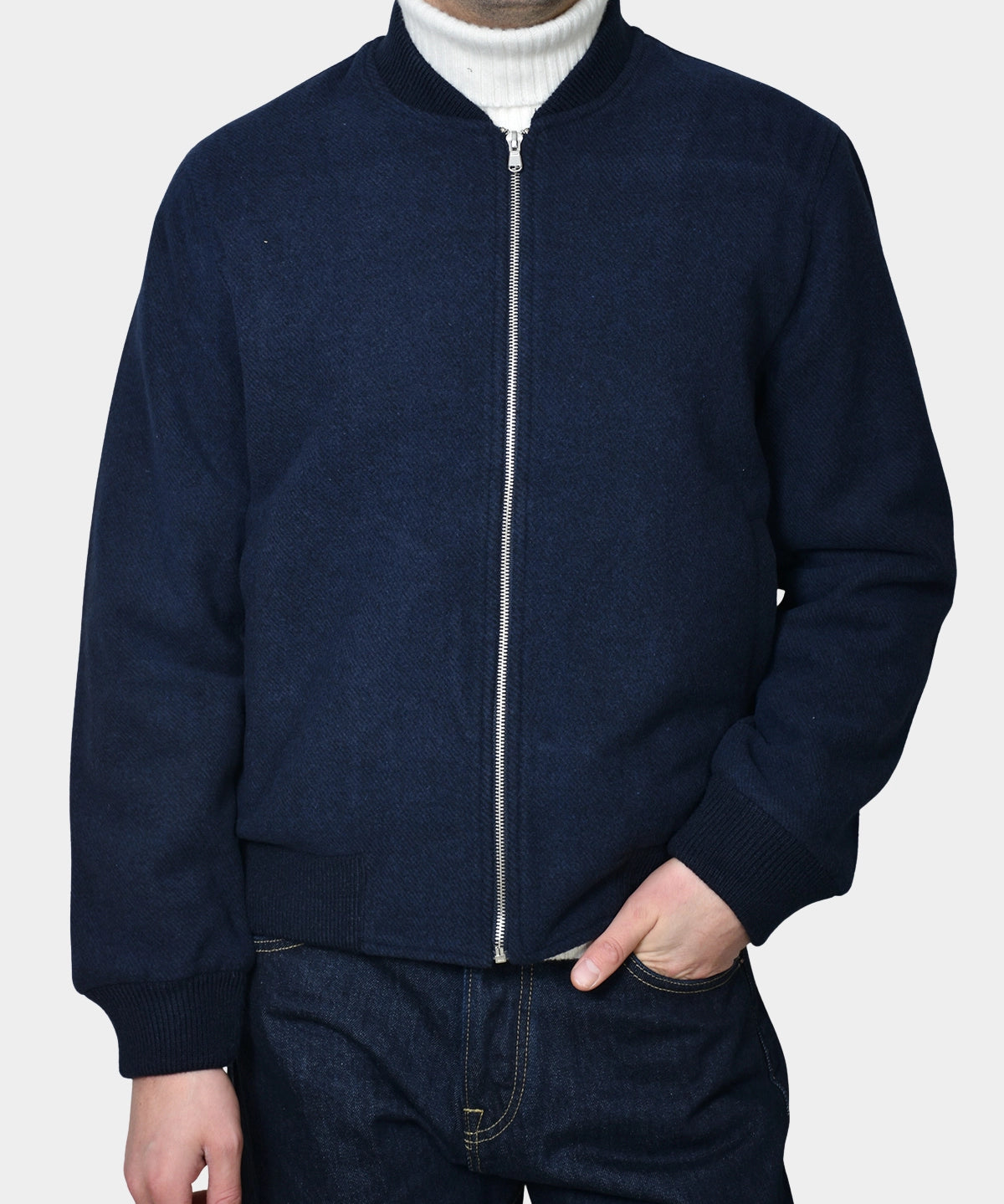 Bomber Jacket Wool/ Blend - Navy - Hugo Sthlm