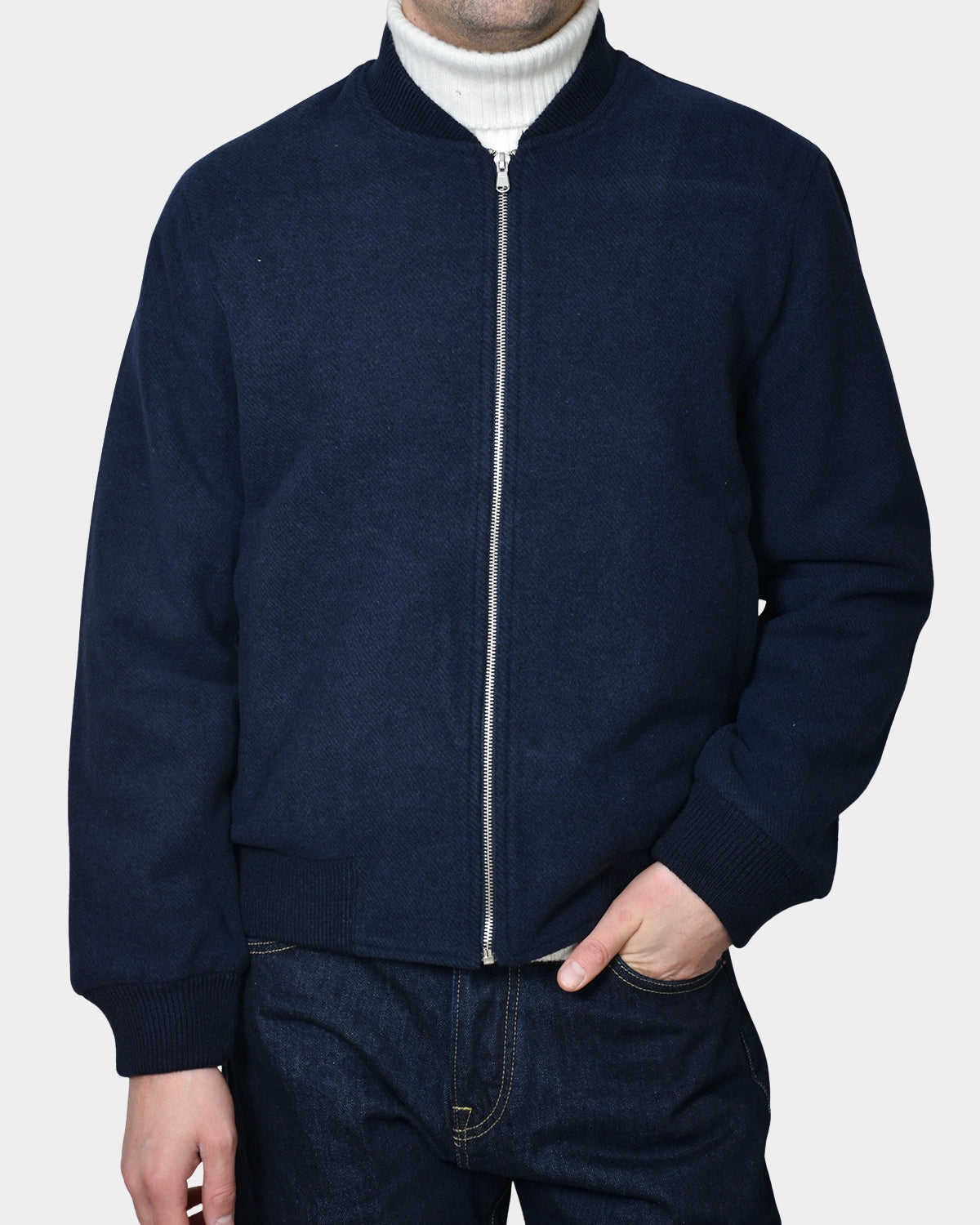 Bomber Jacket Wool/ Blend - Navy - Hugo Sthlm