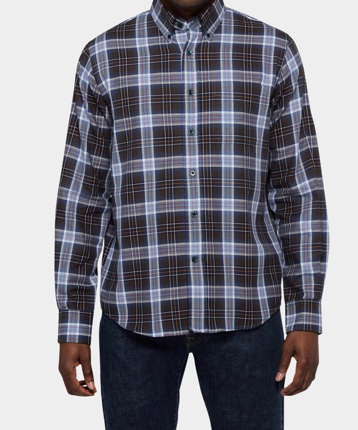 Button Down Cotton Flannel - Pale Blue - Hugo Sthlm