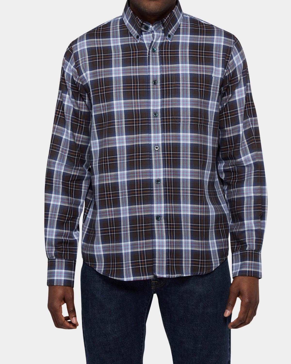 Button Down Cotton Flannel - Pale Blue - Hugo Sthlm