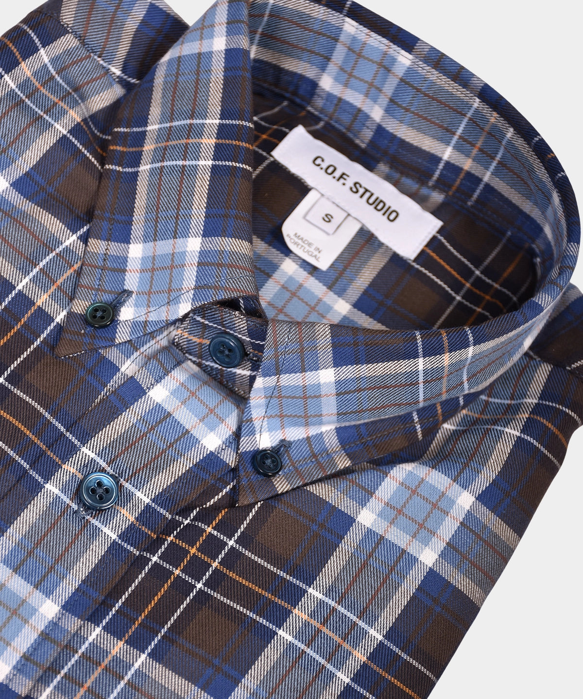 Button Down Cotton Flannel - Pale Blue - Hugo Sthlm