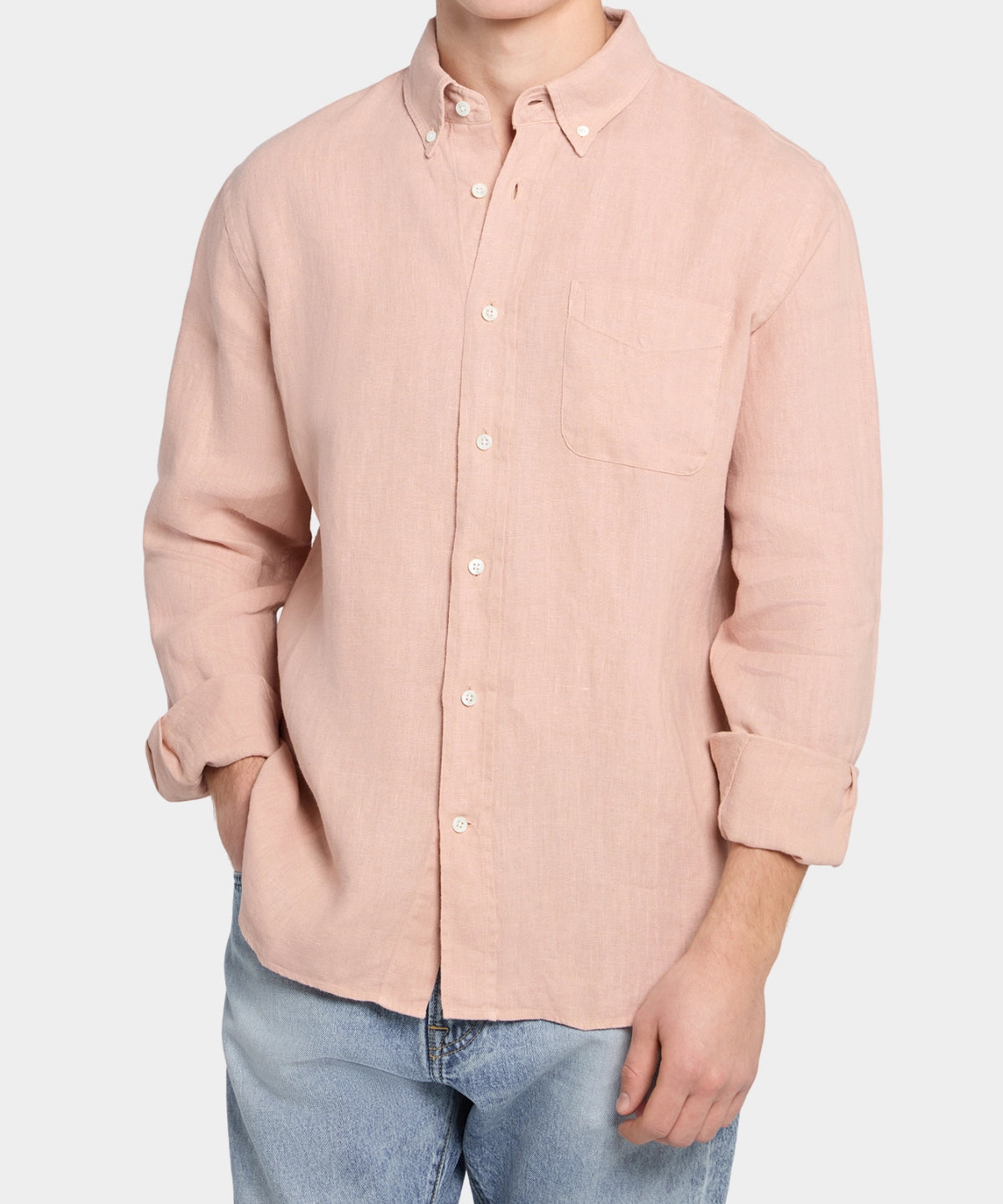 Button Down Pure Linen - Pale Pink - Hugo Sthlm
