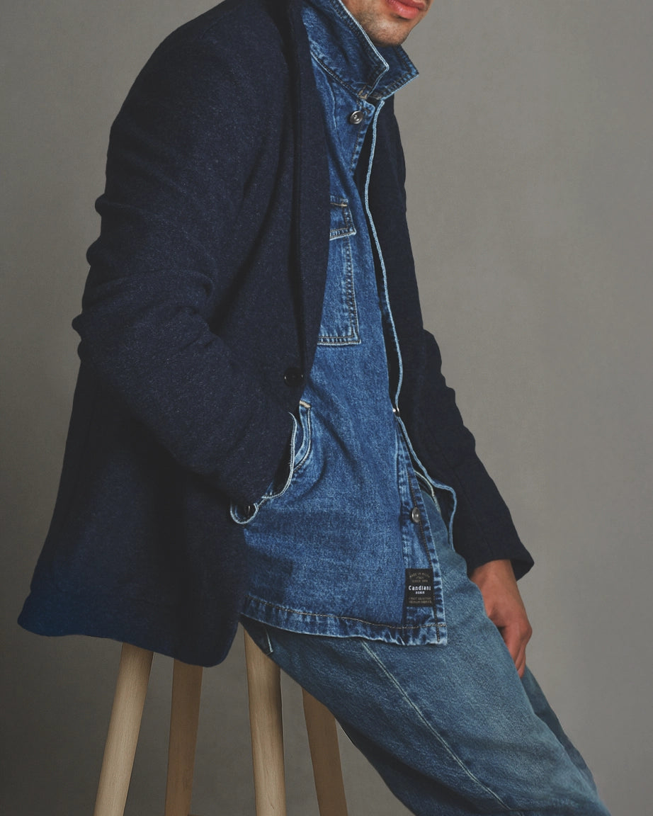 Calvon Wool Blazer - Vintage Indigo - Hugo Sthlm