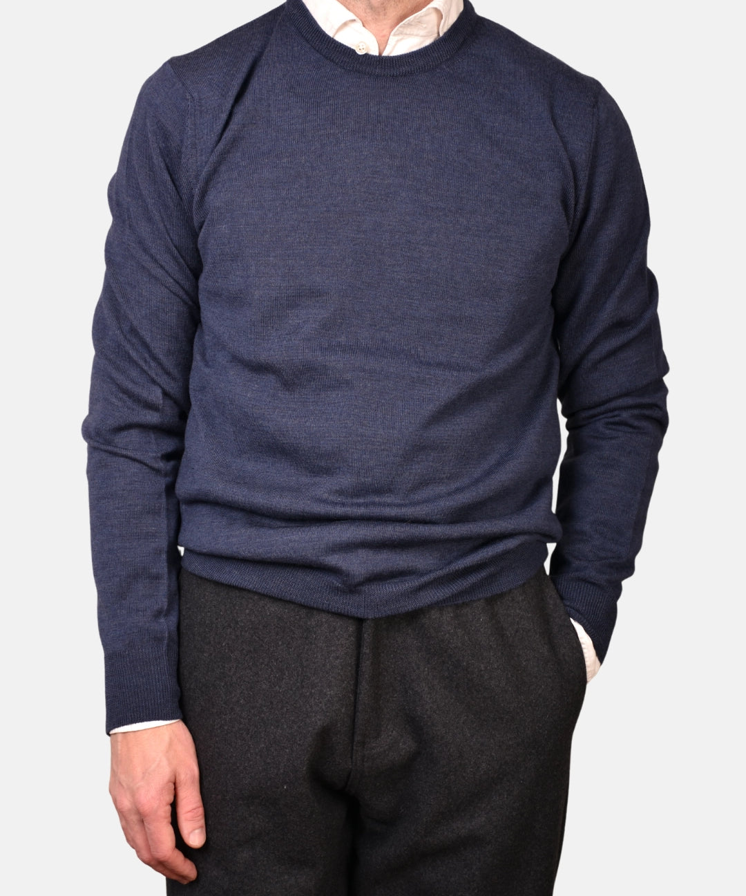 Crewneck 12 GG Merino - Blue - Hugo Sthlm