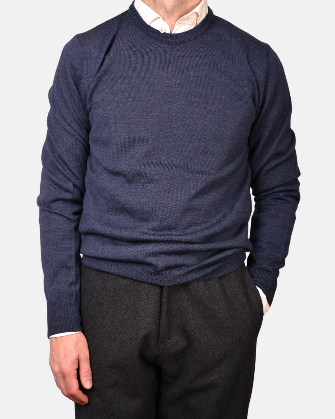 Crewneck 12 GG Merino - Blue - Hugo Sthlm