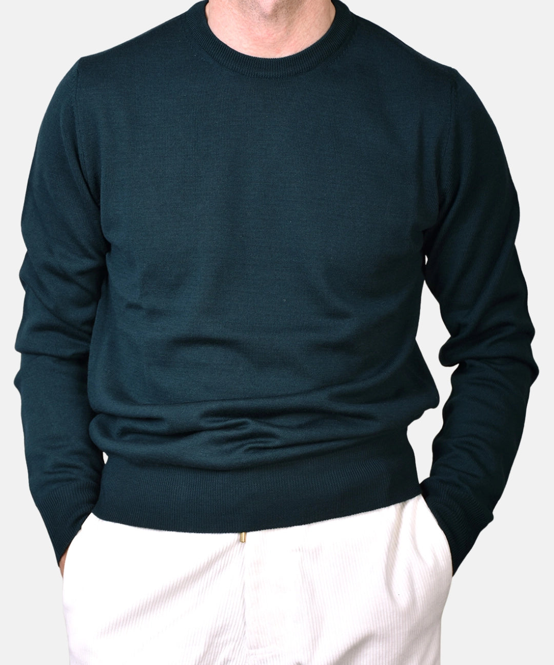 Crewneck 12 GG Merino - Green - Hugo Sthlm