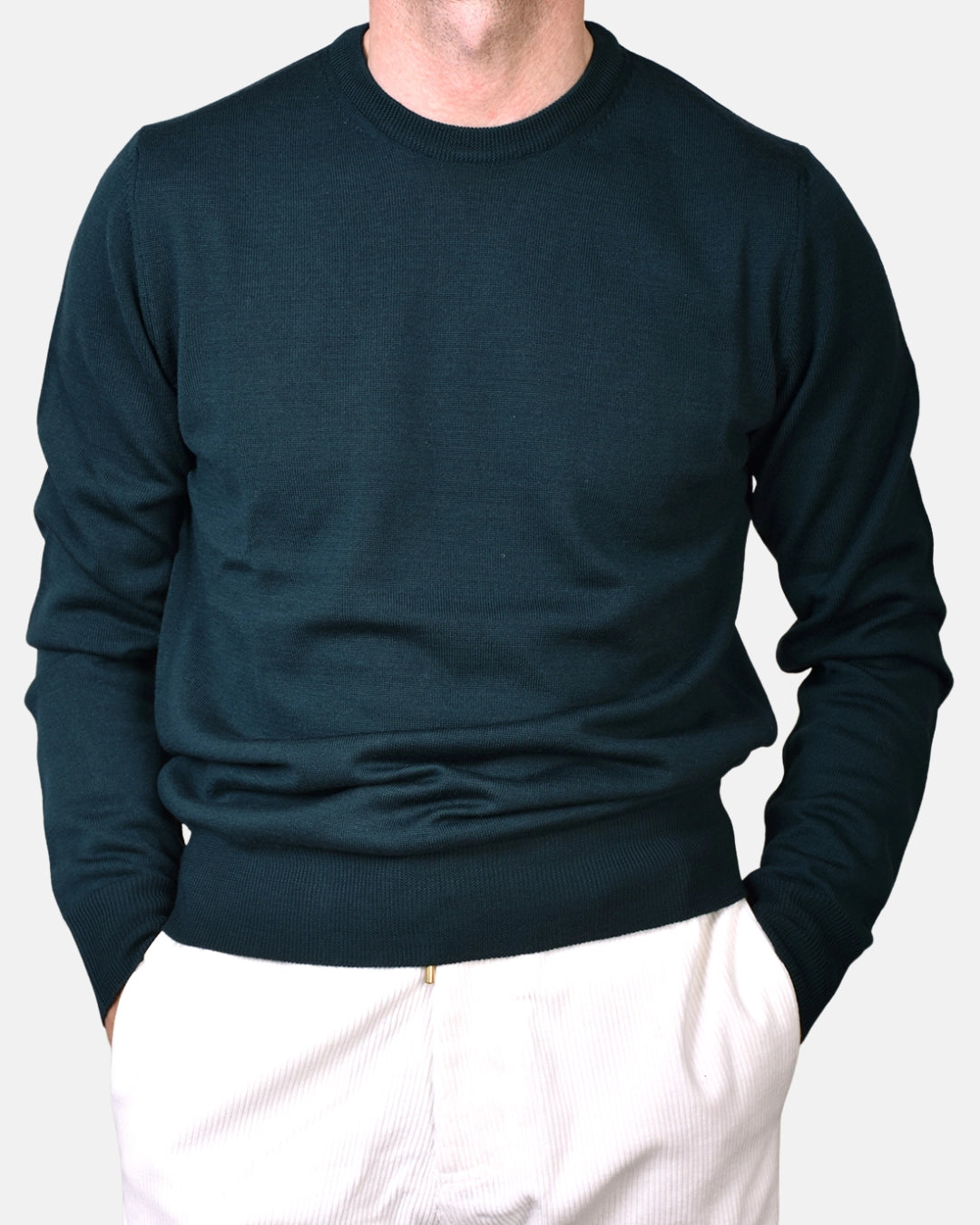 Crewneck 12 GG Merino - Green - Hugo Sthlm