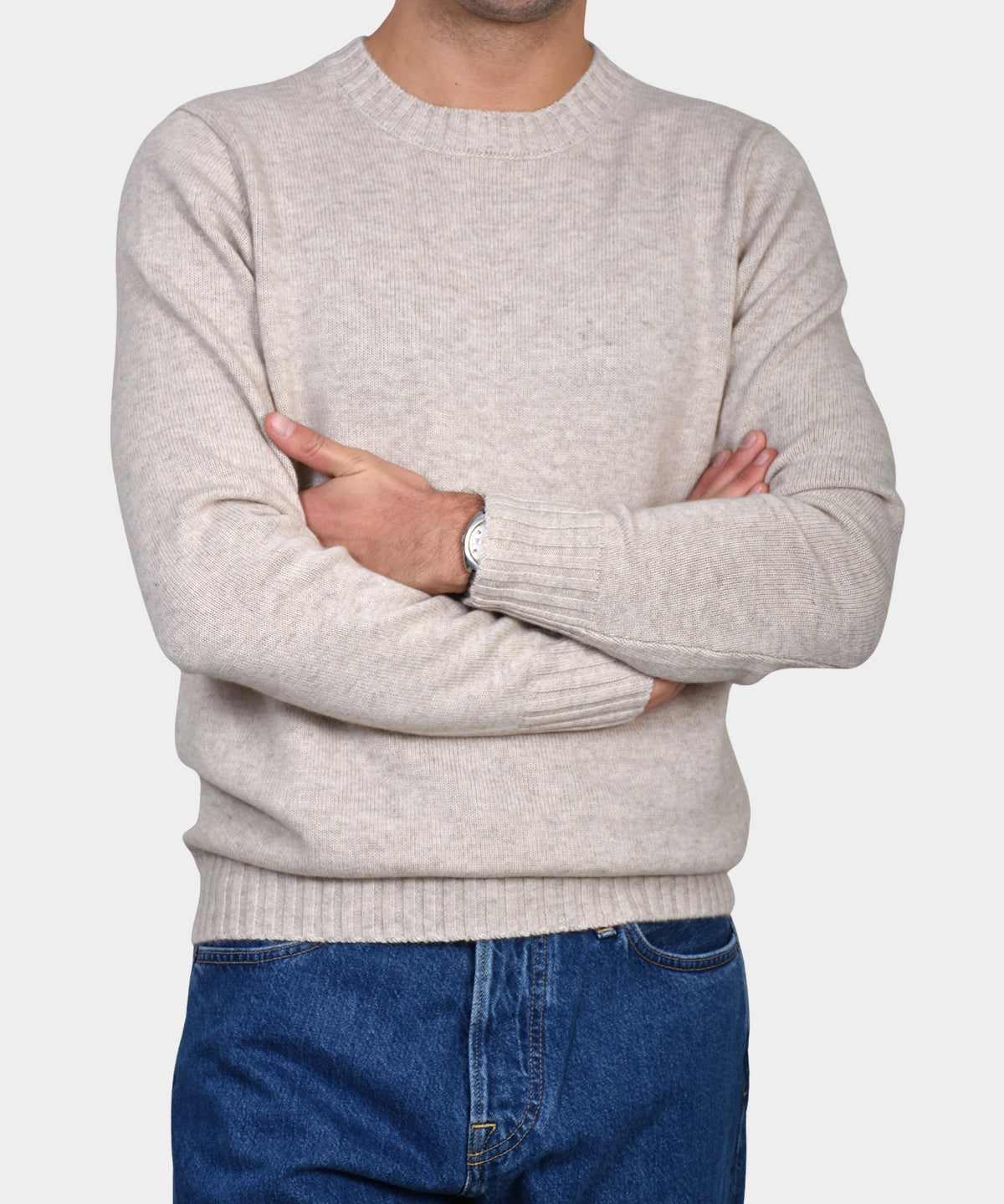 Crew Neck 70/30 Wool/Cashmere - Beige - Hugo Sthlm