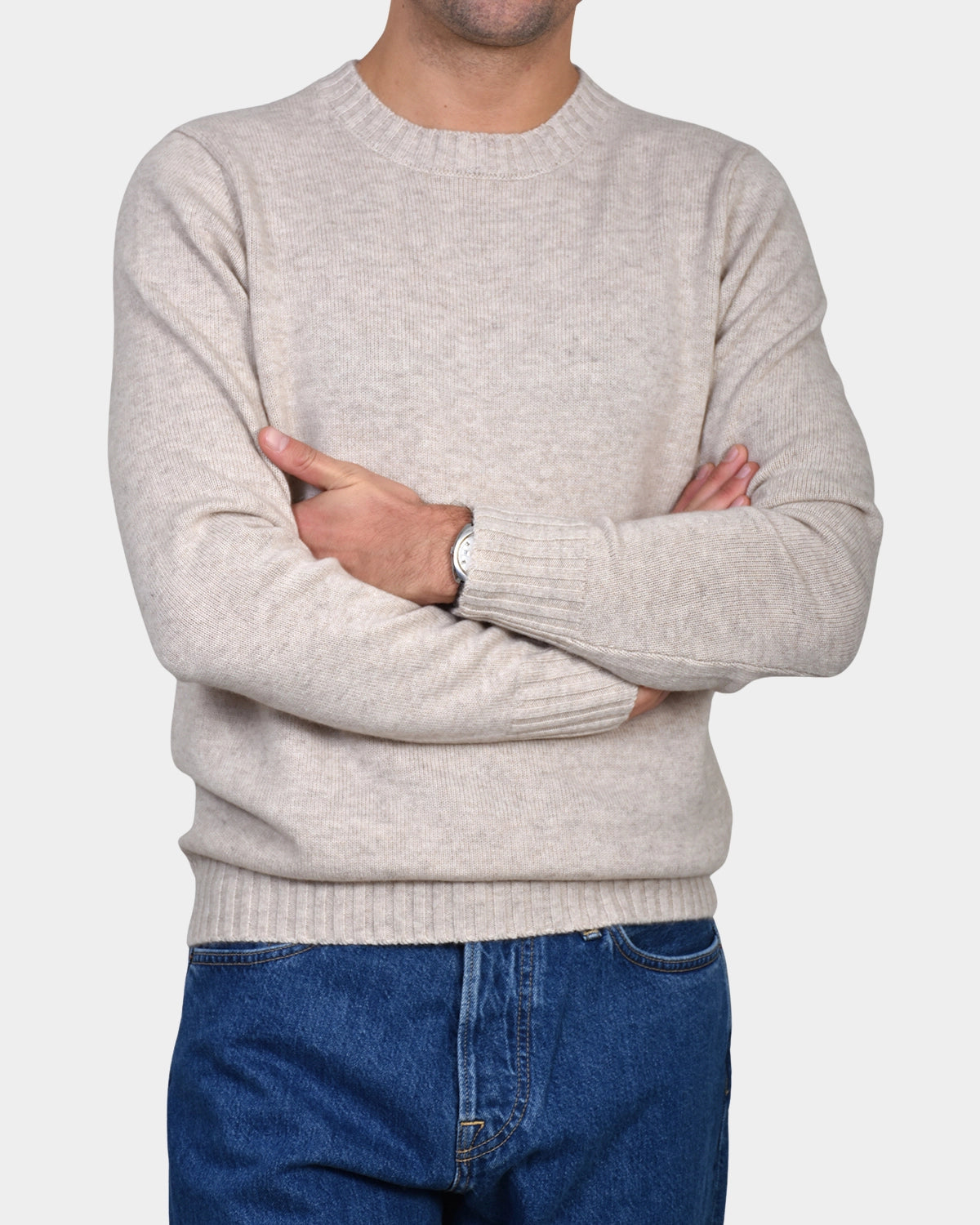 Crew Neck 70/30 Wool/Cashmere - Beige - Hugo Sthlm