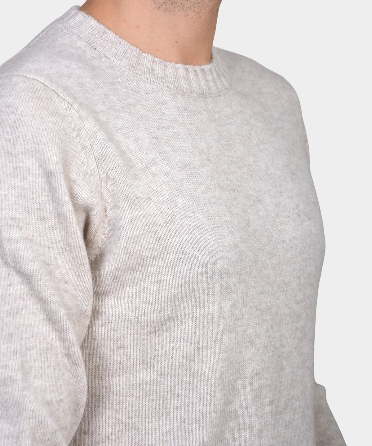 Crew Neck 70/30 Wool/Cashmere - Beige - Hugo Sthlm