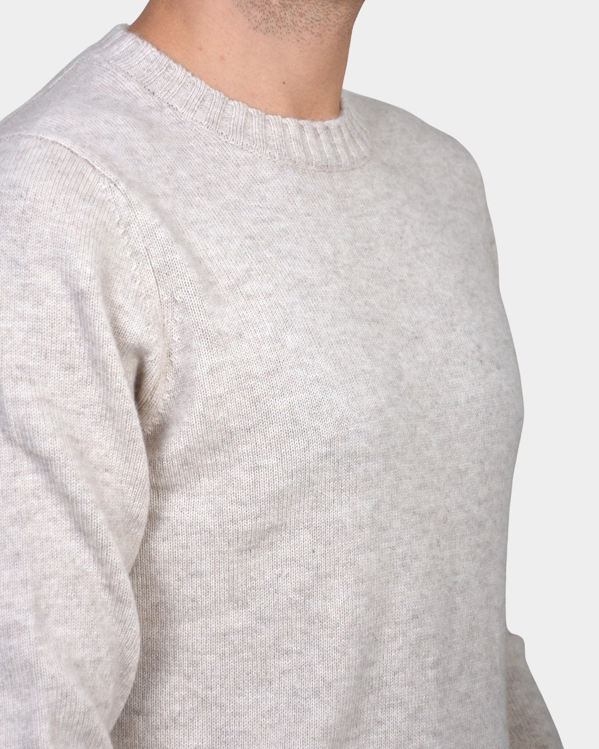 Crew Neck 70/30 Wool/Cashmere - Beige - Hugo Sthlm