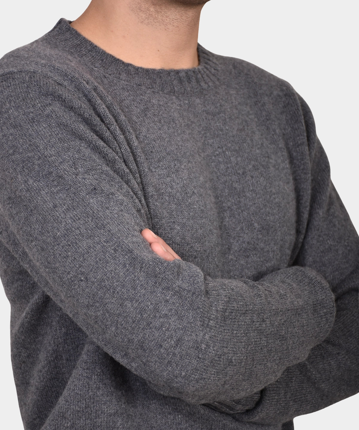Crew Neck 70/30 Wool/Cashmere - Grey - Hugo Sthlm