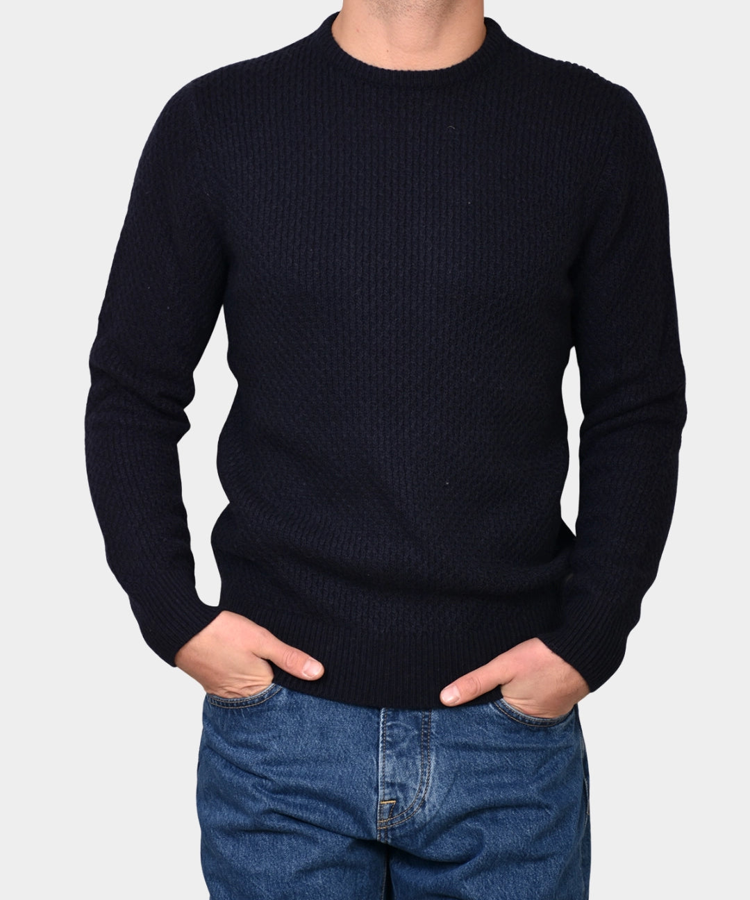 Crewneck Cashmere Blend - Navy - Hugo Sthlm