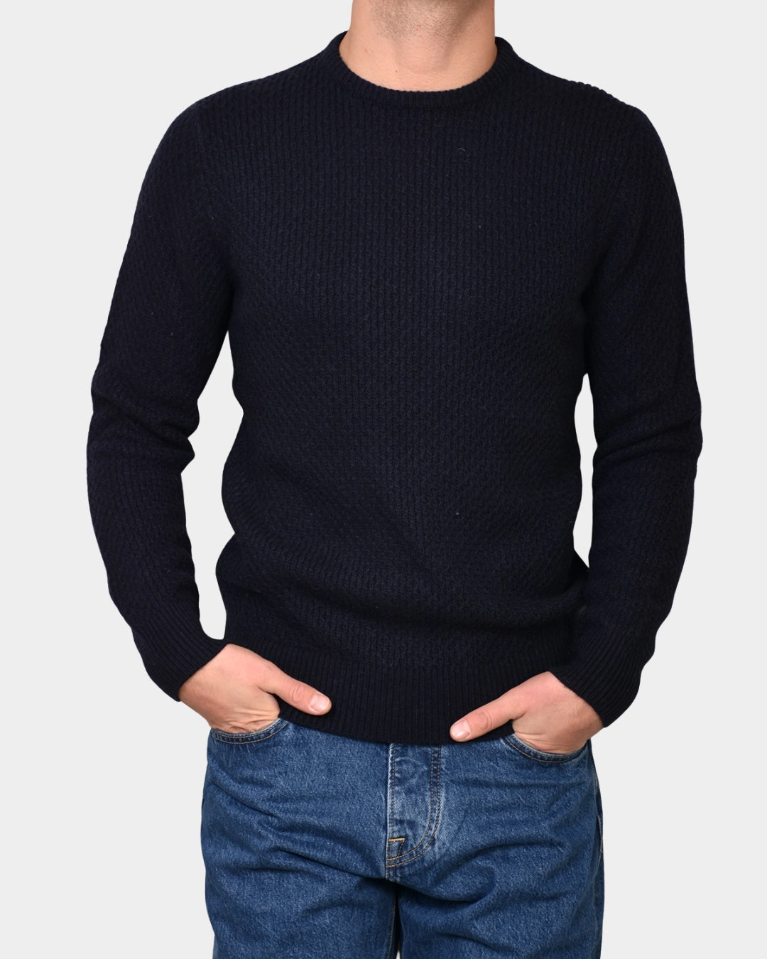 Crewneck Cashmere Blend - Navy - Hugo Sthlm