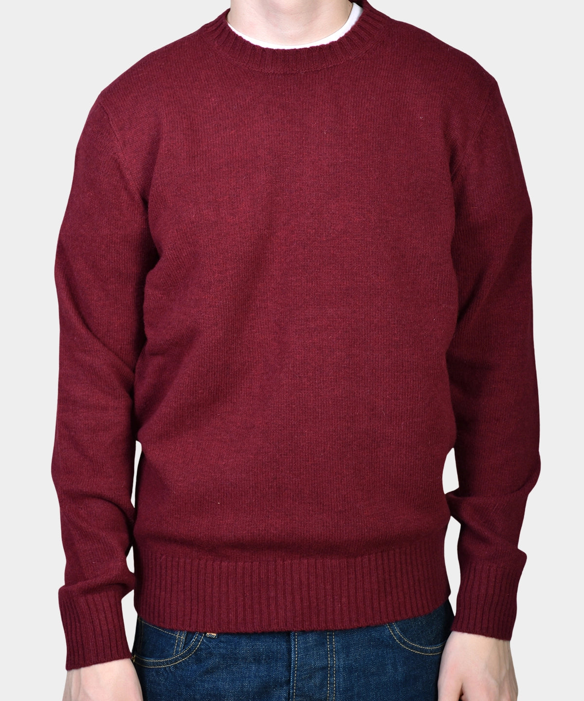 Crewneck Lambswool 7 GG - Wine - Hugo Sthlm